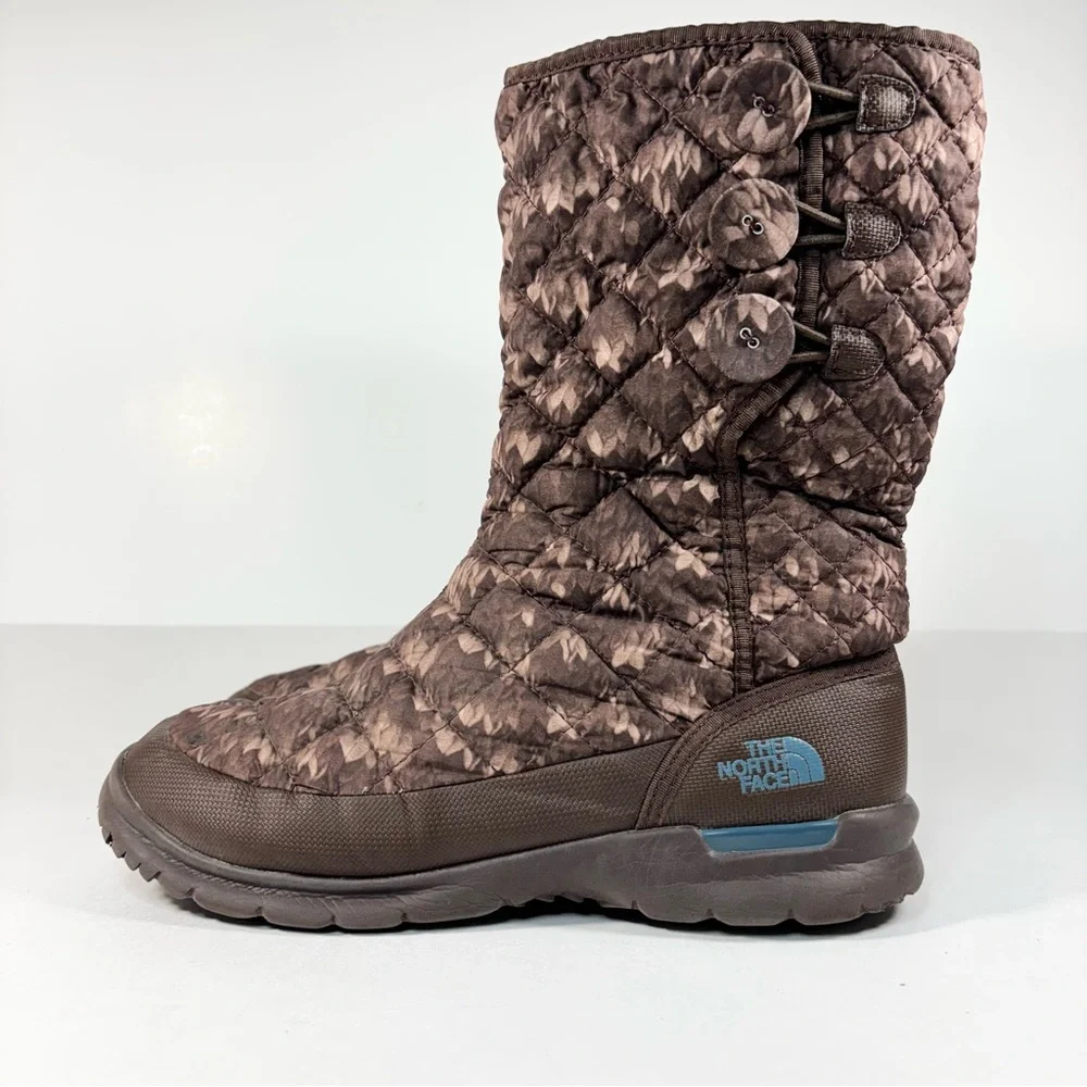 The North Face Brown Patterned Quilted Boots Size‎ 8